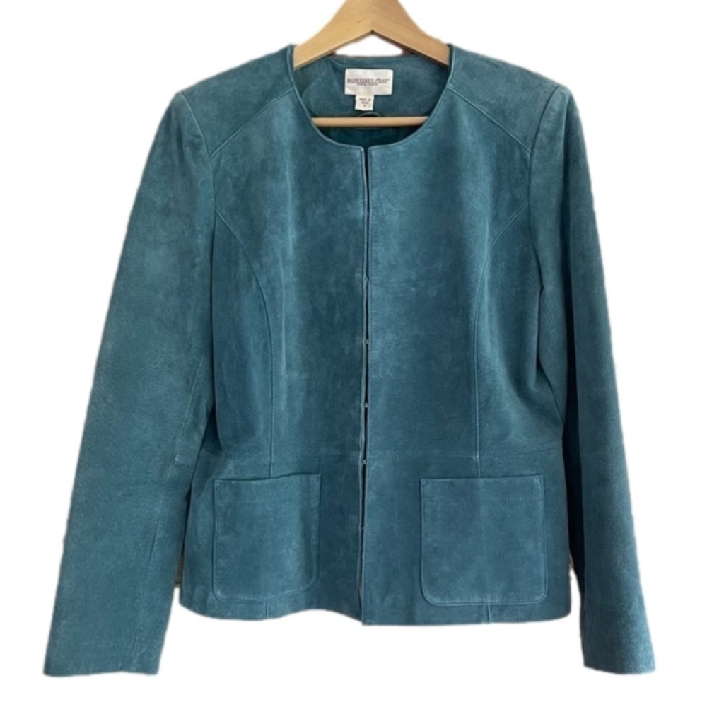 Monterey Bay jewel neck suede leather jacket blazer size 12